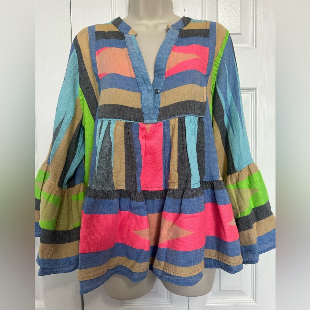 Anthropology Devotion TWINS Multicolor Boho Blouse